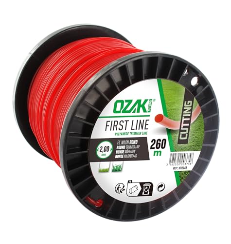 Greenstar 3831 Bobine fil nylon rond Ozaki 260 m x ø 2,00 mm, Rouge