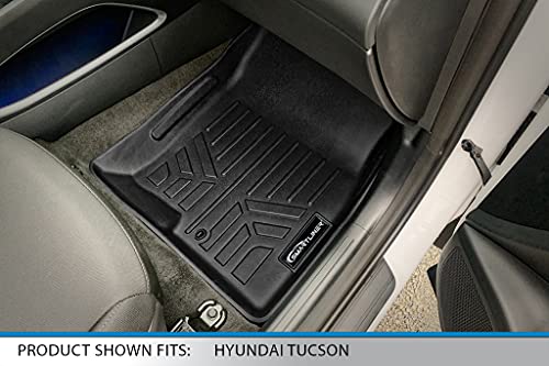 Smartliner All Weather Custom Fit Black 2 Row Floor Mat Liner Set Compatible With 2022-2023 Hyundai Tucson & All Weather Custom Fit Black Cargo Liner Behind The 2Nd Row Seats #TOP3