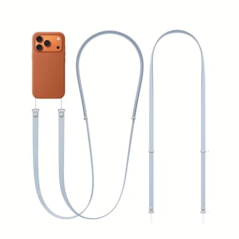 O Ozone Magnetic Crossbody Strap for iPhone 17/Pro/Max/Air Phone Cases with Dual Lanyard Holes, Adjustable Neck Lanyard for Women & Men - Light Blue