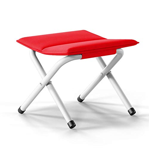Folding Chair Folding Stool Mazza Portable Folding Step Stool Mazar Adjustable Footstool Collapsible Foot Rest Outdoor Train Thicken GAOFENG (Color : Red, Size : 34 * 33 * 33cm)