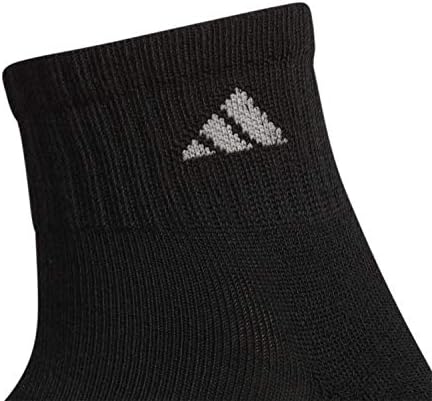 adidas Women's Athletic Cushioned Quarter Ankle Socks (6 Pairs) Durable & Comfortable, Black/Aluminum 2, Medium - 3