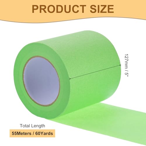 Image of Masking Tape Green Painters Tape Paper Tape [for Crafts DIY Walls Painting Packing Automotive Home Decoration Teaching]- 5 Inch x 60 Yards /1 Roll
