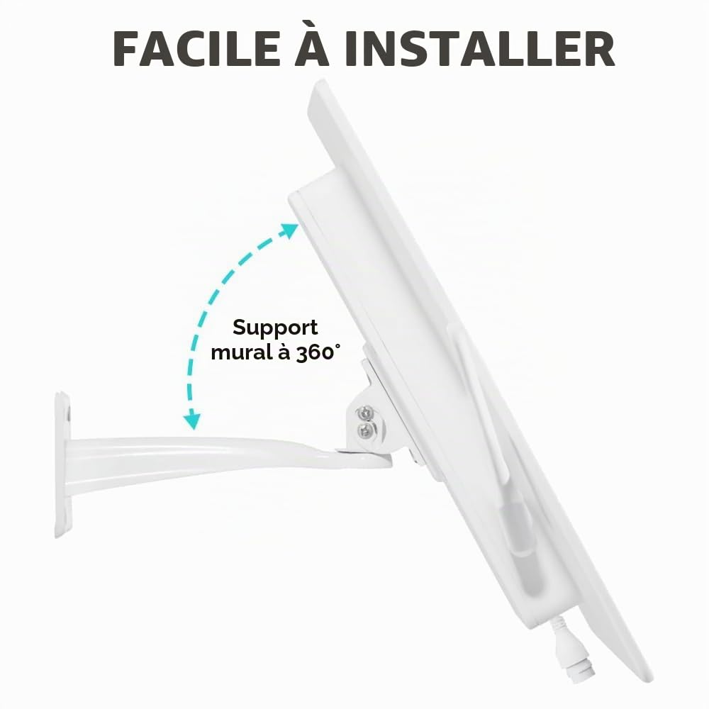 Routeur 4G LTE Solaire Extérieure sans Fil, Box 4G avec Carte SIM, Borne WiFi Antenne 4G CLE 150Mpbs,Lancer 2.4GHz Wi-FI 150Mpbs,2 Antennes Externe,Modem Carte SIM pour Tout Opérateur (16in)