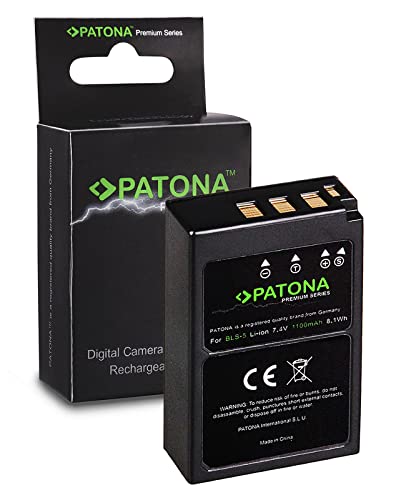PATONA Premium Batterie BLS-5 1100mAh Compatible avec Olympus BLS-50, OMD E-M10, Stylus 1, Pen E-PL5, E-PL6, E-PL7