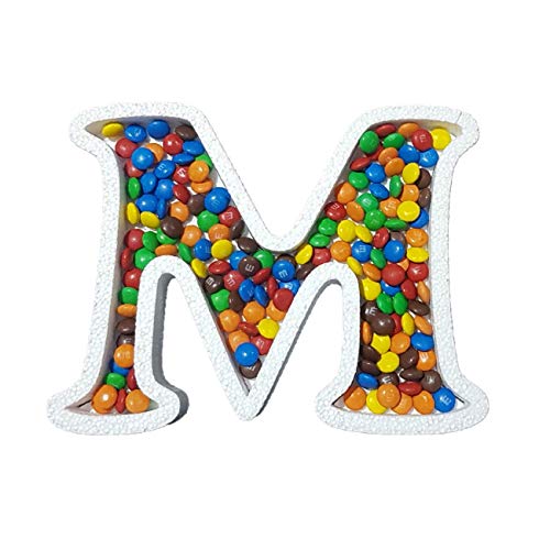 DecoPorex Lettre M pour bonbons de 20 cm de hauteur et 2 cm de profondeur, en polystyrène.