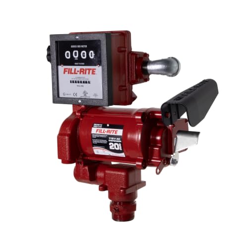 Image of Fill-Rite FR711VLN Fuel Transfer Pump with 901CL Mechanical Liter Meter, 115V AC, 20 GPM, Cast Iron Rotary Vane Pump, 1 inch NPT Outlet, 2 inch Bung Mount, for Gasoline, Diesel, Biodiesel & Kerosene