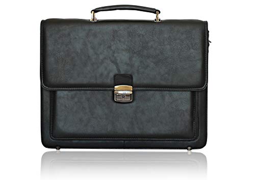 Marca: OR MI BORSA CARTELLA VENTIQUATTRORE PORTADOCUMENTI 24 ORE DA LAVORO TRACOLLA Tasca PC (Nero 8014)