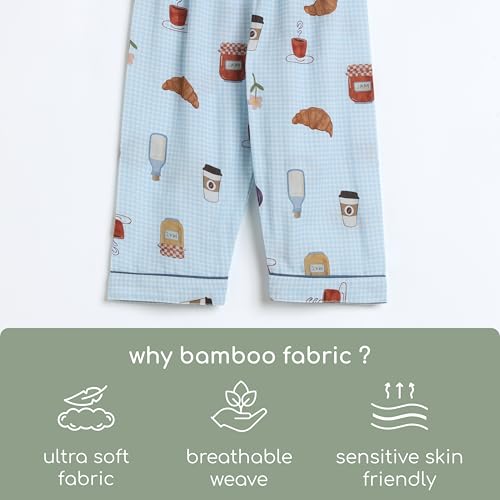 Image of Bamboo Cotton Printed Night Suit for Baby | Sleepwear for Babies | Winter Pajama Set for Kids | Night wear for Baby