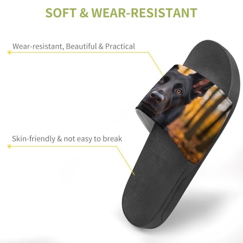 Black German Shepherd Dog Funny House Sandals Non Slip Shower Slippers Quick Drying Bathroom Shoes for Women Men3