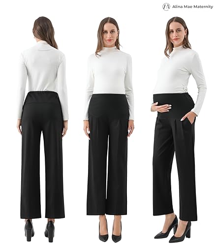 Alina Mae Maternity PRPT Maternity Pants Comfortable Stretch Over-Bump Women Pregnancy Casual Capris thumb #5