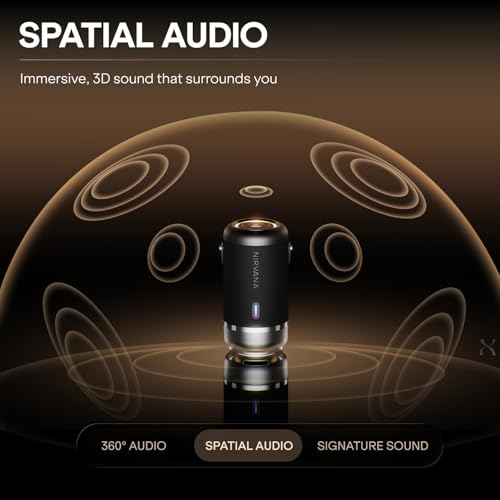 Image of Boat 2026 Launch Nirvana Luxe,360- Surround, Spatial Audio, 100W, 15hrs Battery, Broadcast, App Support, NFC Pairing (Android), Bluetooth Speaker, Wireless Speaker, Portable Speaker (Charcoal Black)