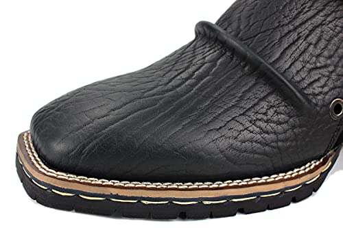 Image of OSSTONE Cowboy Boots for Men Designer Fashion Zipper-up Leather Moto Chukka western Boots Casual Shoes OS-5008-H10-A-US