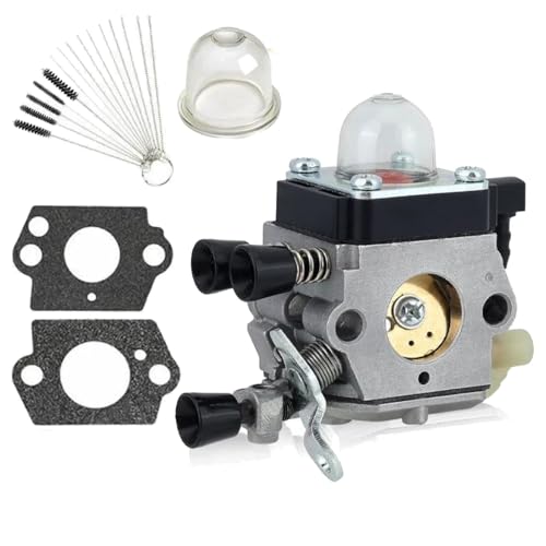 Carburetor Carb For Stihl FS38 FS55R FS38 FS45 FS46 FS55 FS55C 2-Mix Trimmers Compatible with 4140 120 0619/4140-120-0620 /C1Q-S186D/ C1Q-S187 with Gaskets Primer Cleaning Brush
