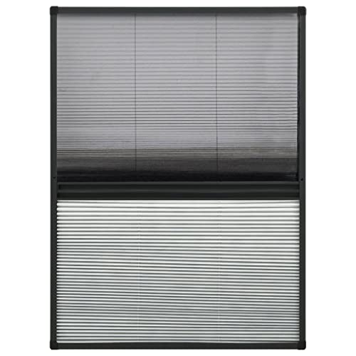 vidaXL Insektenschutz Plissee für Fenster Fliegengitter Dachfenster Mückenschutz Sonnenschutz Sichtschutz Aluminium 80x120cm mit Jalousie