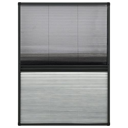 vidaXL Insektenschutz Plissee für Fenster Fliegengitter Dachfenster Mückenschutz Sonnenschutz Sichtschutz Aluminium 80x120cm mit Jalousie