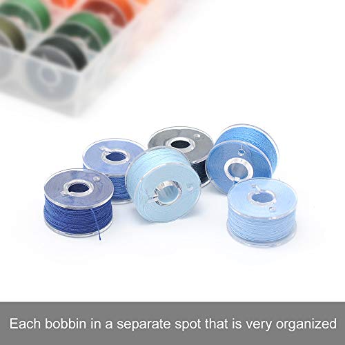 Popku 72Pcs Bobbins With Sewing Thread For Brother Singer Babylock Janome Kenmore (72Pcs Bobbins) #TOP2