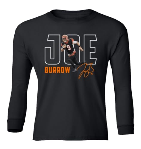 Football Star Player Cincinnati Quarterback Burrow Youth Long Sleeve T-Shirt