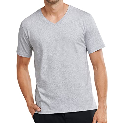 Schiesser Mix & Relax T-Shirt V-Ausschnitt Maglia Pigiama, Grigio (Grigio Blend 202), 54 IT Uomo