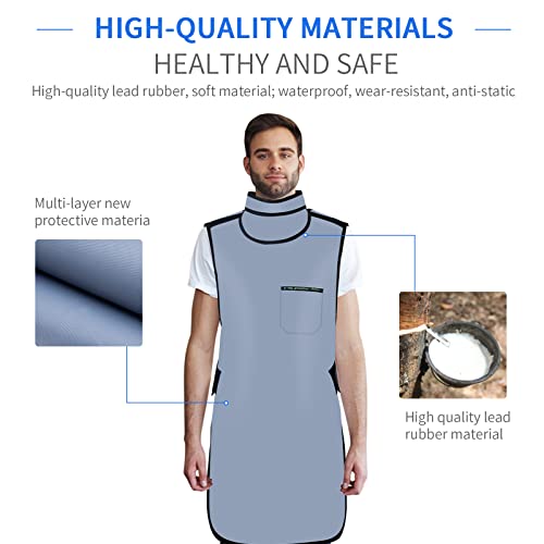 Image of Xray Protective Lead Apron with Thyroid Collar - 0.5mmPb Lightweight Dentist x-ray Shield for Hospitals Labs Nursing Homes