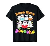 libri libri ghost book halloween boooooks insegnante bambini maglietta