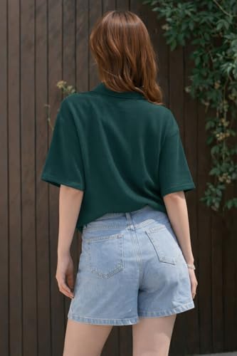 Image of Zilcon Oversized Tshirts for Women V-Neck Summer Short Sleeve Casual Loose Top