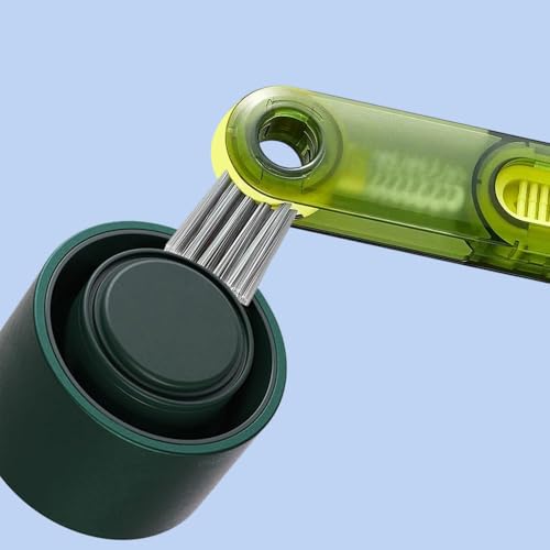Image of Aeuezxx 3-in-1 Cup Lid Crevice Cleaning Brush, 2 Pcs Multifunctional, Cup Lid, Bottle, Portable, Nylon Bristle, Plastic, Silicone, Hanging Hole, Kitchen Cleaning Tools