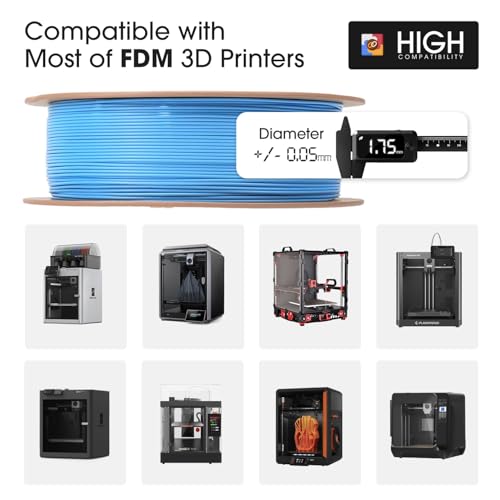 Image of eSUN PLA Basic Filament 1.75mm, 3D Printer Filament High Speed PLA for Fast Printing, 1KG per Spool, 2 Spools High Speed 3D Printing Filament, Light Blue