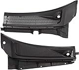 HECASA Windshield Wiper Cowl Panel Grille Set Compatible with 2011-2016 Ford Super Duty F250 F350 F450 F550 Driver and Passenger Side Black