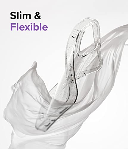 Image of Ringke Air Compatible with iPhone 14 Pro Max Case Cover Transparent Lightweight Soft Flexible TPU Scratch Resistant Natural Form iPhone 14 Pro Max Back Cover - Glitter Clear