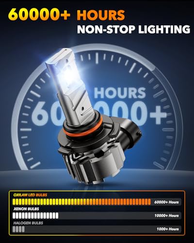Image of OXILAM 9005 H11 Light Bulbs Combo, 10X Brighter 6500K Cool White, Anti-Flicker, 20 Years Lifespan, H11 9005 LED Light Compatible with Cars Trucks SUVs, Pack of 4