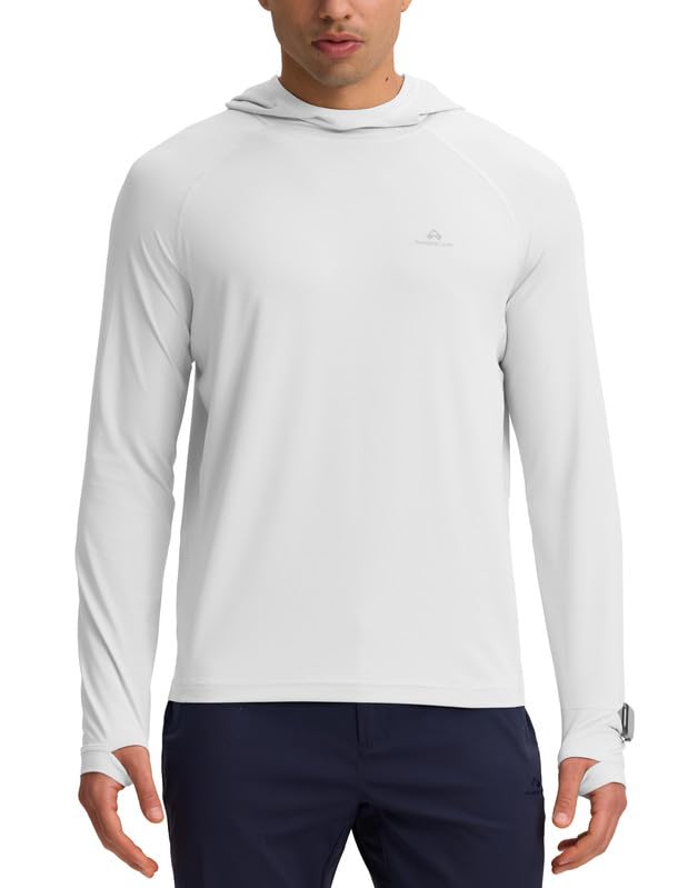 Pioneer Camp UV Shirt Herren Langarm Atmungsaktiv Kapuzenpullover Leicht UPF50+ Sun Hoodie mit Loch Beobachten und Daumenloch Schnelltrocknend Sonnenschutz Funktionsshirt für Angeln Outdoor
