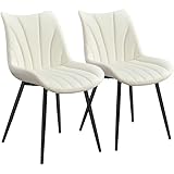 Yaheetech Juego de 2 Sillas de Comedor de Terciopelo Sillas de Comedor Tapizadas con Respaldo Sillones sin Reposabrazos con Patas de Metal para Cocina Salón Gris Beige,Soporta 136 KG