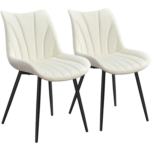 Yaheetech Juego de 2 Sillas de Comedor de Terciopelo Sillas de Comedor Tapizadas con Respaldo Sillones sin Reposabrazos con Patas de Metal para Cocina Salón Gris Beige,Soporta 136 KG