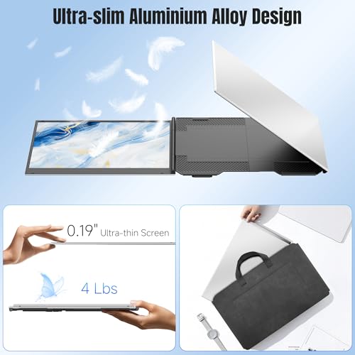 Image of KEFEYA Laptop Screen Extender 15.6 inch, FHD 1080P Portable Triple Monitor for Laptops 13-17.3 inch, 0.16 inch Ultra-Thin Dual Laptop Monitor Extender for Windows /Mac /Dex /Chrome /Surface, Plug n Play