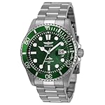 Invicta-Stainless-Steel-Pro-Diver-Analog-Black-Dial-Watch-for-Men-30018-Silver-Band