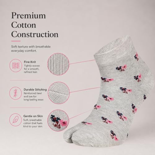 Image of RC. ROYAL CLASS Women's Ankle Cotton Thumb Socks (Pack Of 5 Pairs, Multicolored, Free Size, Ankle Length)