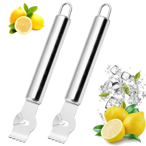 La Mejor Lista de Ralladores de limón Top 5. 42 Pelador De Limón, 2 Piezas De Acero Inoxidable, Rallador De Limón Para Cocina Profesional, Ideal Para Repostería, Cócteles Y Decoración De Platos, 16.8 X 2.7 Cm