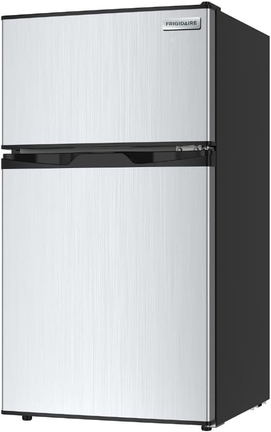FRIGIDAIRE 3.2 Cu Ft Double Door Top Freezer Refrigerator, Stainless on Fridge.com