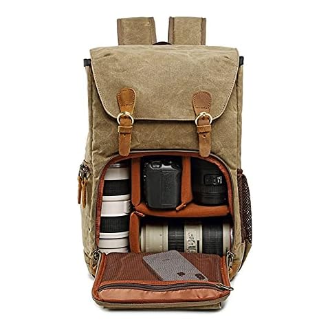 DRF Mochila para Cámara Réflex Lona Vintage con Cubierta BG20 Cover