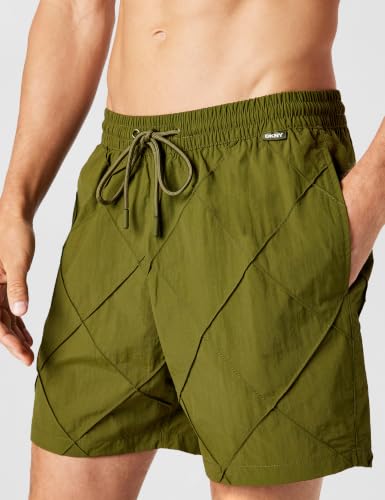 Image of DKNY Men's Lightweight Quick Dry Volley UPF 40+ Protection Swim Trunk