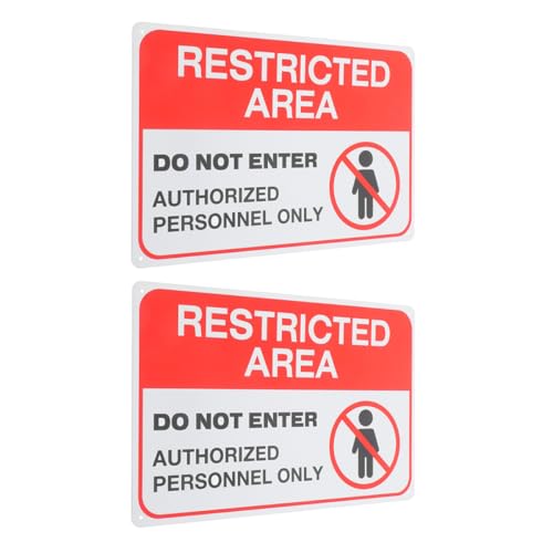 Didiseaon 2pcs Do Not Enter Sign Keep out No Entry Sign Metal Warning Boundary Definition Highly Visible Weather-resistant for Indoor Industrial Zones