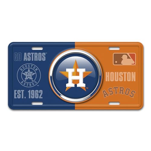 FANMATS 43232 Houston Astros Embossed Metal License Plate