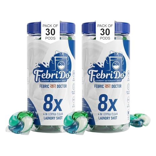 Image of 4-in-1 Dissolvable Laundry Pods | For Top & Front Load Washing Machines | Stain Remover, Brightener, Fabric Softener, Fresh Floral Aroma | 1 Pod - 1 Wash (Up to 8 kg Load) (Pack of 60)