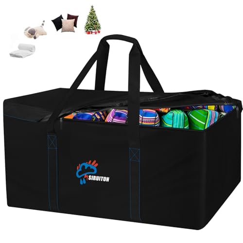 SIRUITON 51.2”L x 15.7”W x 23.6”H Outdoor Cushion Storage Bag,Patio Furniture Cushion Storage Bag,Heavy Duty Rip Proof 600D Oxford,with Handle and Zipper of Waterproof Garden Cushion Storage Covers