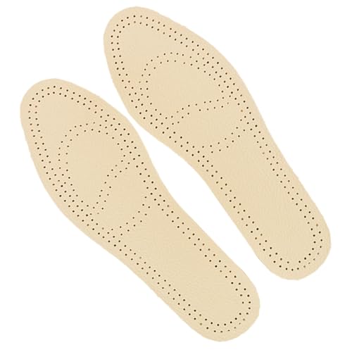 VILLFUL 2 pares Plantillas de Piel Transpirables para Deporte Absorbentes de Impactos y Antiolor Talla para Tipo de Calzado