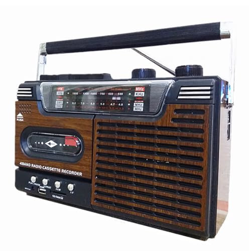 Radio reproductor vintage con altavoz y receptor de bandas
