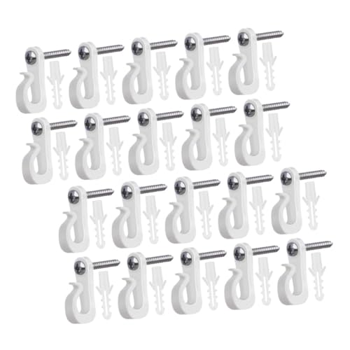 MUCKLILY 20set String Light Hooks for Outdoor Use Clips for Hanging Plants Fairy Lights and Wind Chimes Easy Installation Screw Hooks Expansion Tubes for Versatile Decorating Options