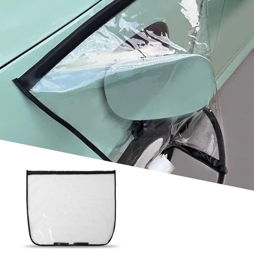 Diamall 1 PC EV Charger Plug Port Cover, Outdoor Rain Sun UV Snow Dust All-Weather Protection, Ma-gnetic EV Charger Port Cover, Car Charging Accessories for Most Electric Vehicles (Transparent)