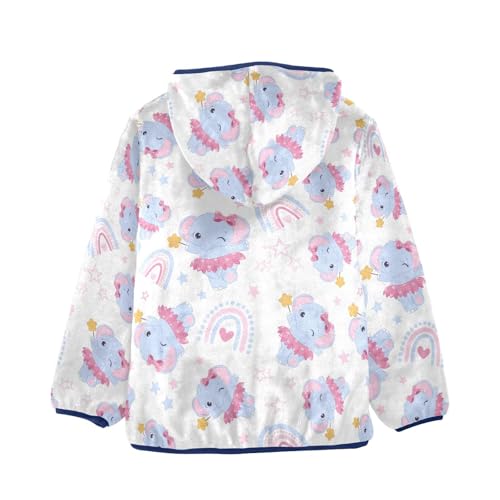 Cute Baby Elephants Girls Fleece Jacket Girls Fall Jacket Girls Zip Up Hoodie Girls Sherpa Jacket 2-10T2