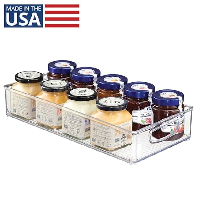 iDesign Stackable Storage Bin - Organizer Bins for Pantry, Fridge, or Freezer, Clear, Made in USA